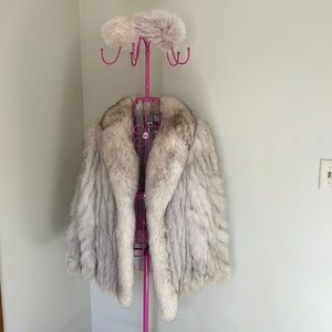 Fur Fox Jacket! White and grey mix